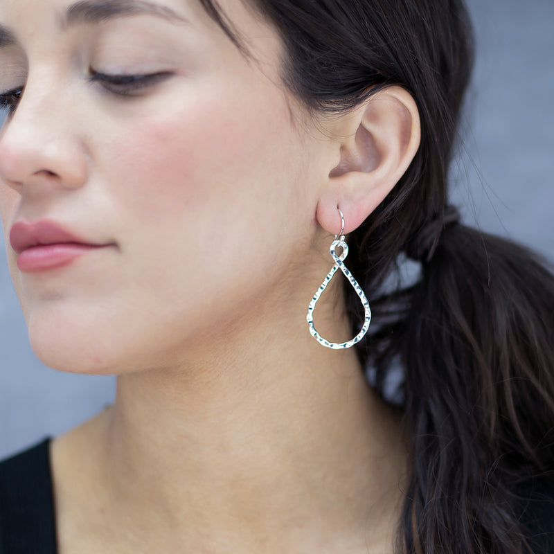 dewdrop twists sterling silver dangle earrings