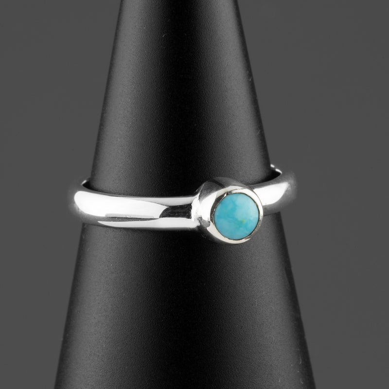 petite turquoise sterling silver ring