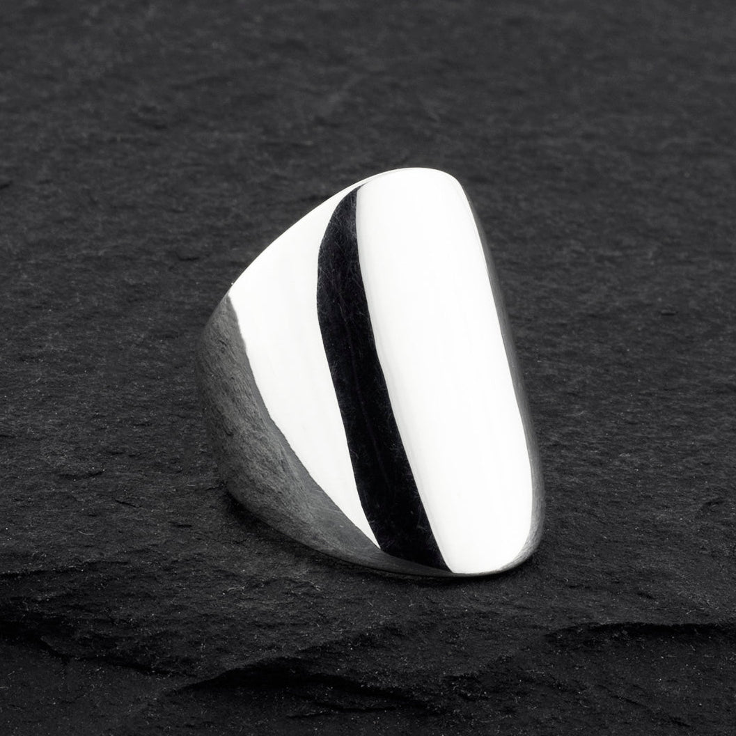 plain extra wide solid sterling silver ring