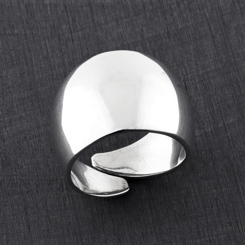 plain wide sterling silver adjustable ring