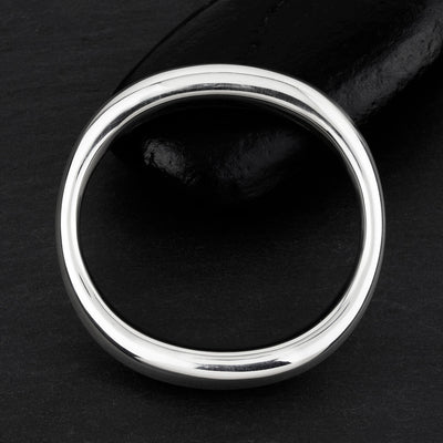 power curve chunky silver bangle