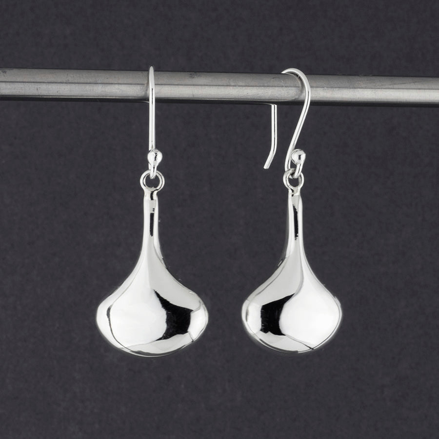 puffy sterling silver dangle earrings