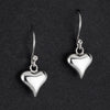 puffy sterling silver heart dangle earrings
