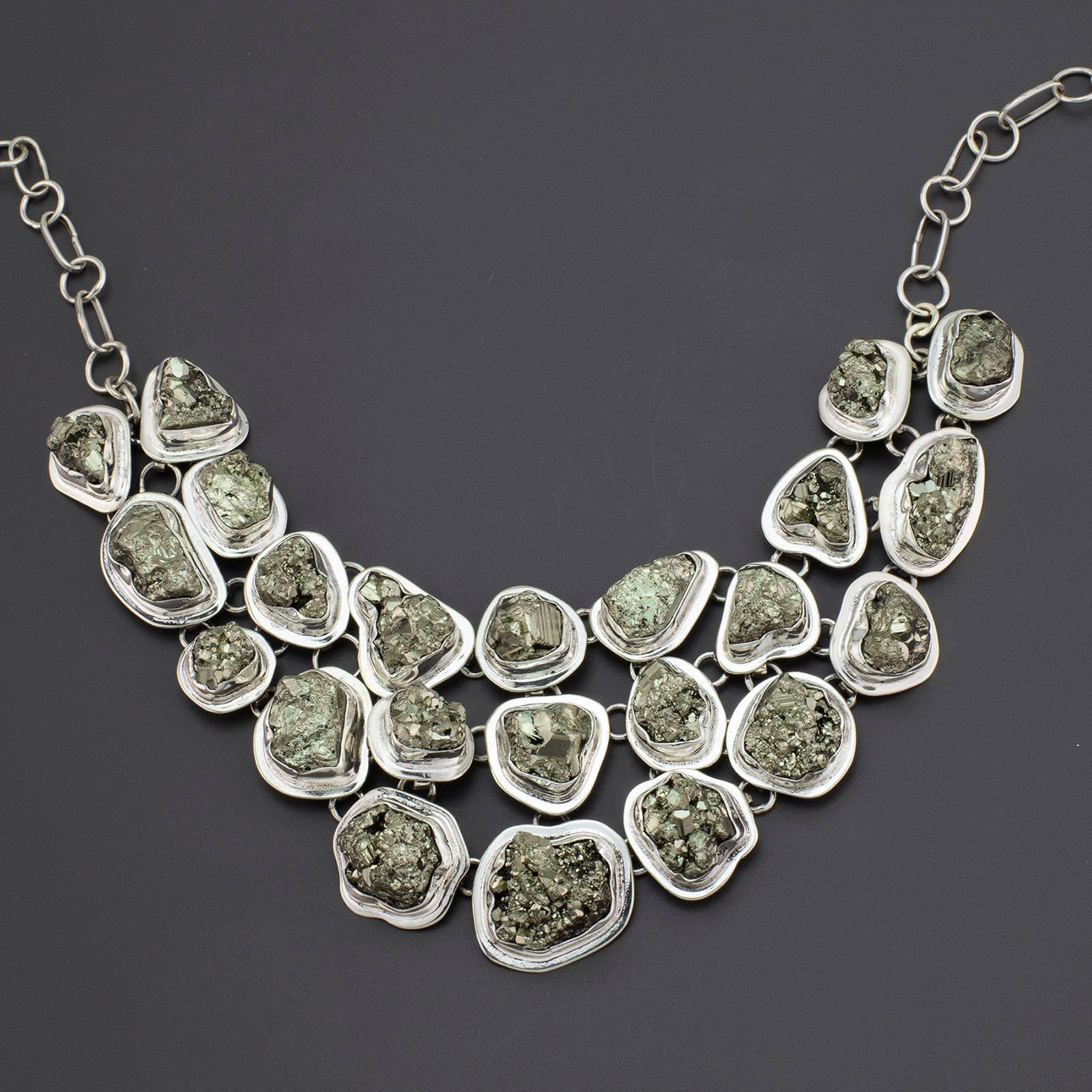 pyrite chic bib necklace