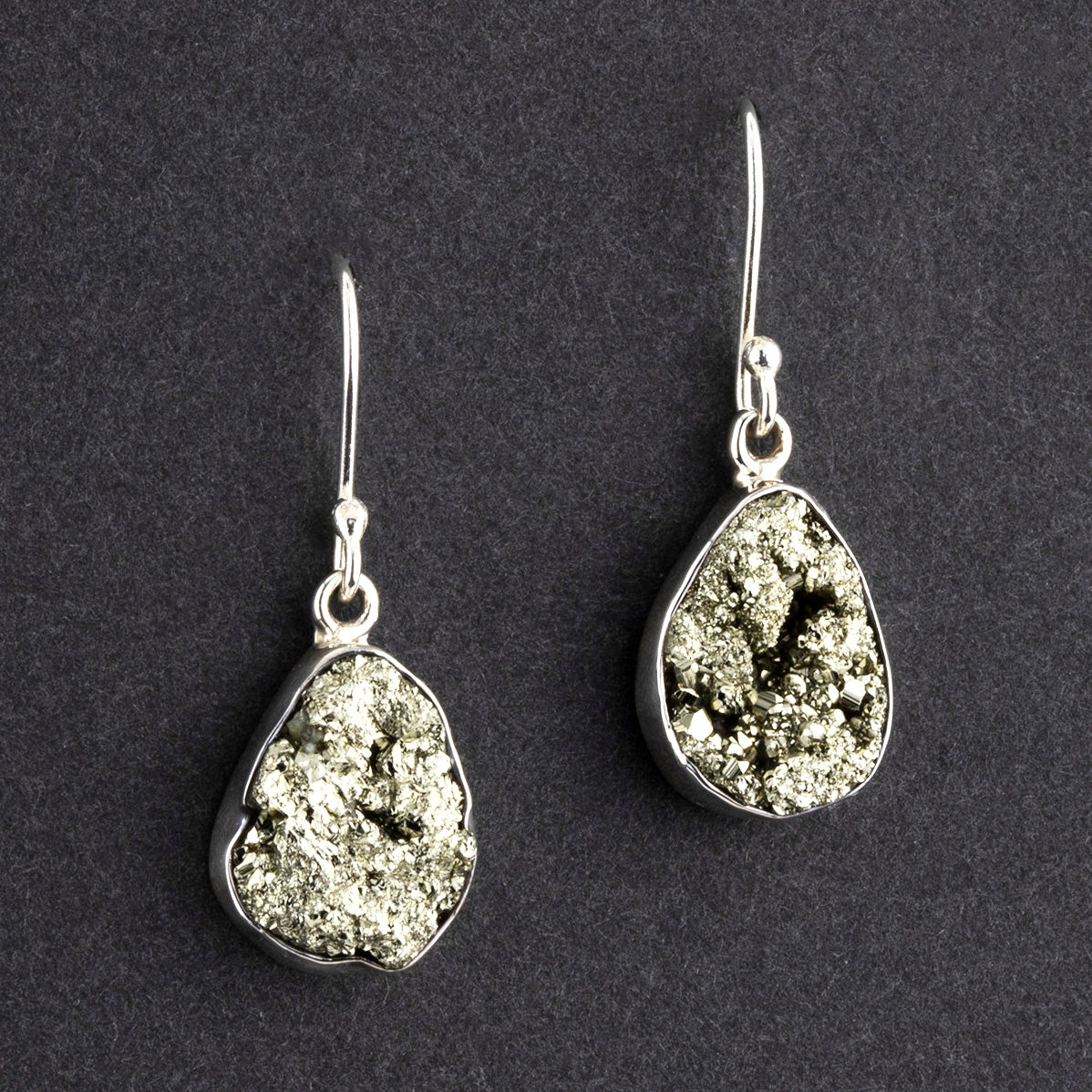 pyrite drop earrings