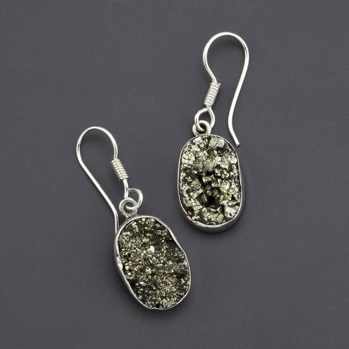 pyrite druzy earrings