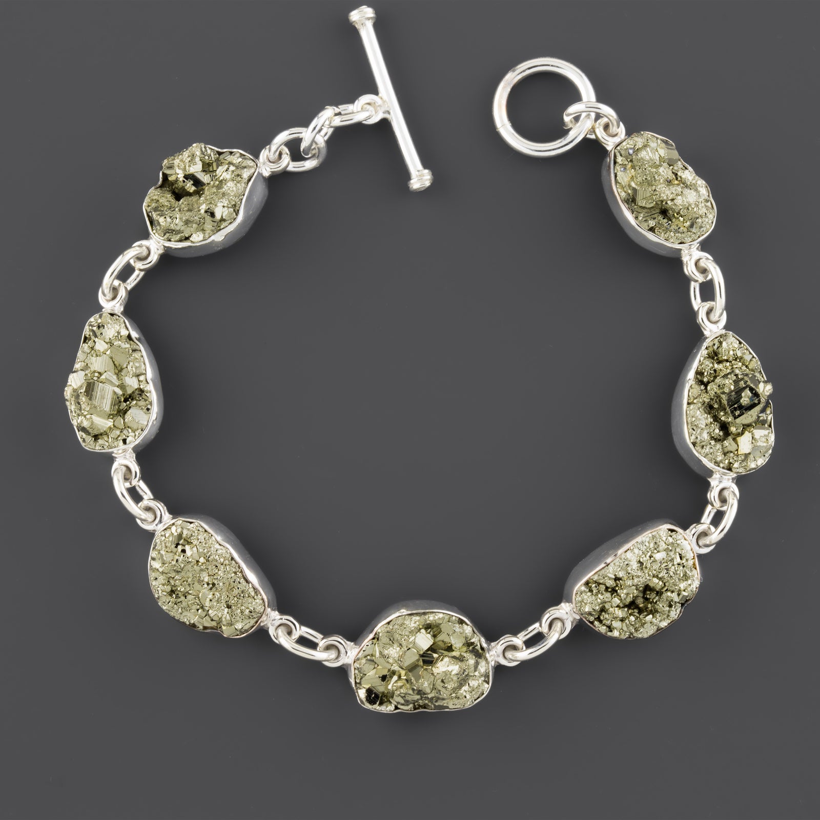 pyrite link bracelet