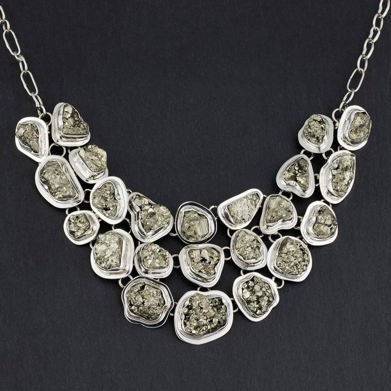 pyrite statement necklace