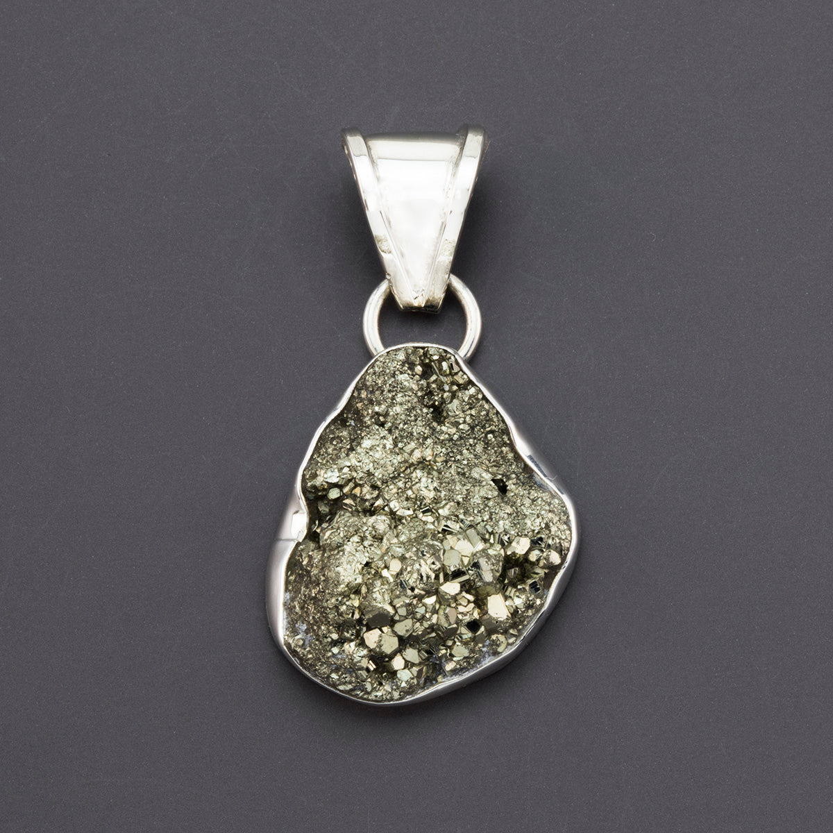 pyrite sterling silver pendant