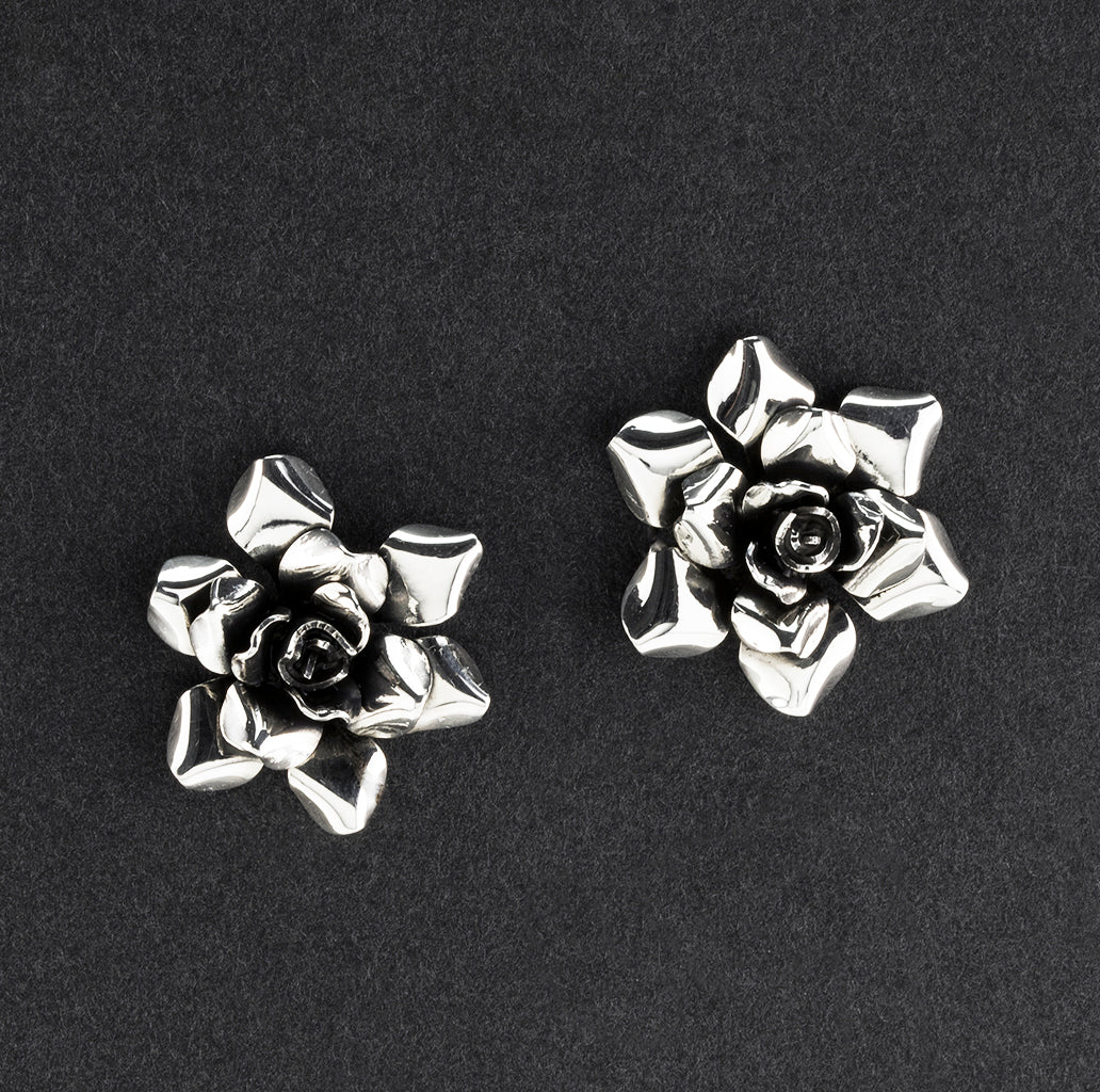 rebel rose Mexican silver earrings