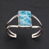 rectangle larimar stone cuff bracelet