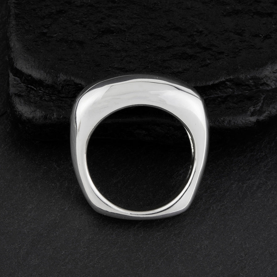 Sterling Silver Rectangle Ring - .925 Solid Silver, Choose Your Color, Simple & Elegant Band