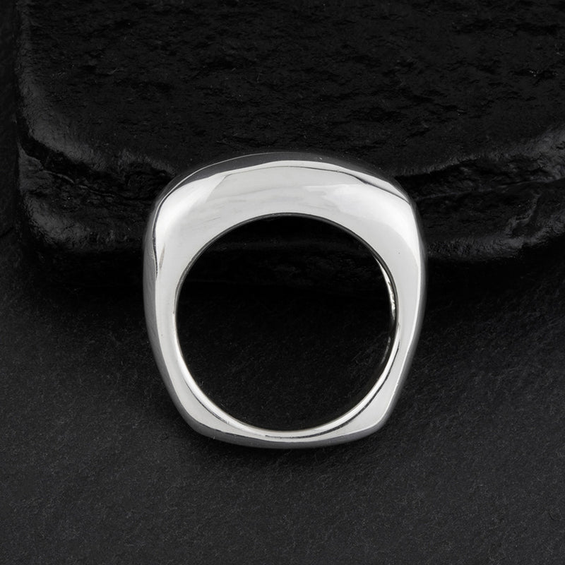 sterling silver rectangle dome ring