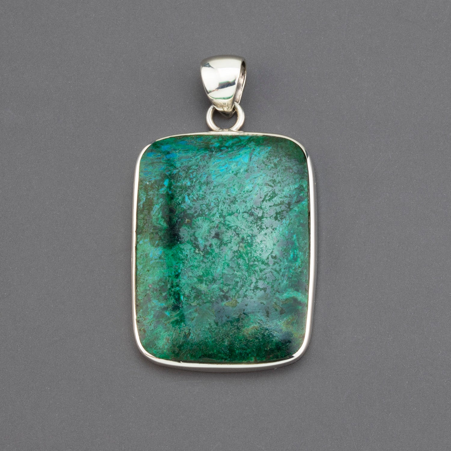 rectangular chrysocolla pendant