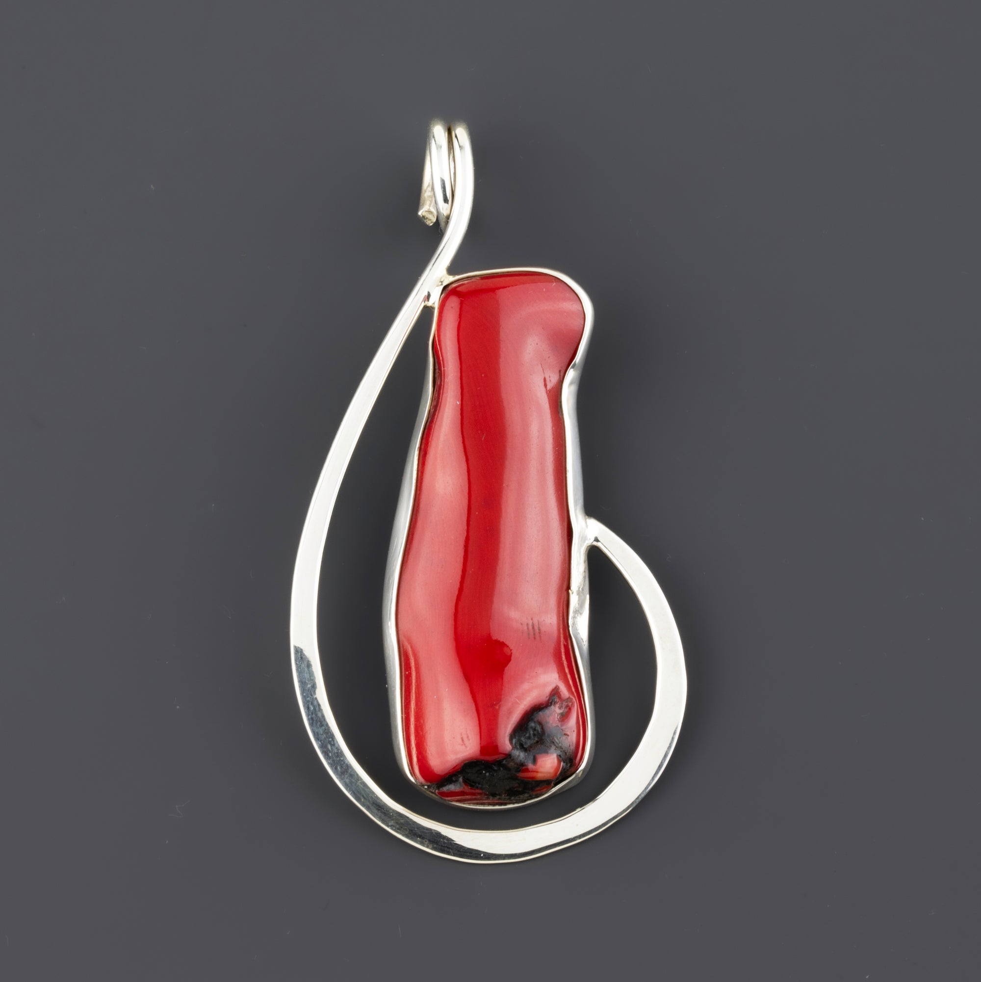 Red Current Coral Pendant