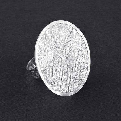 reticulated silver statement ring
