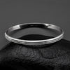 Thin Sterling Silver Ribbed Bangle Bracelet