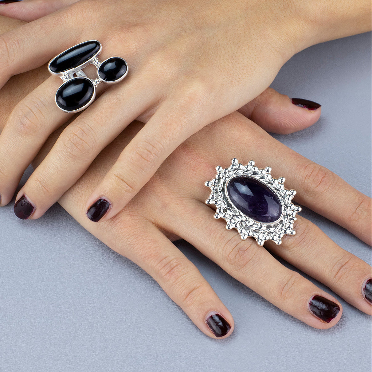 Midnight Crown Chunky Amethyst Ring