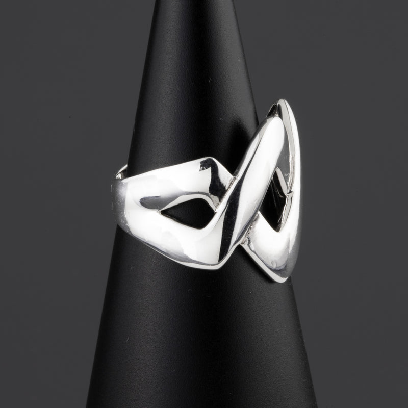 modern intertwined sterling silver ring
