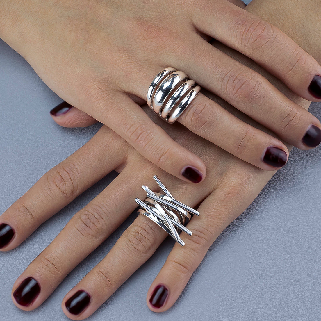 Crosswire Sterling Silver Statement Ring