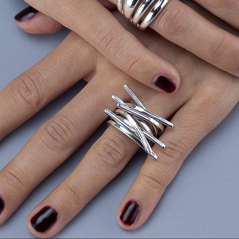 croswire sterling silver statement ring