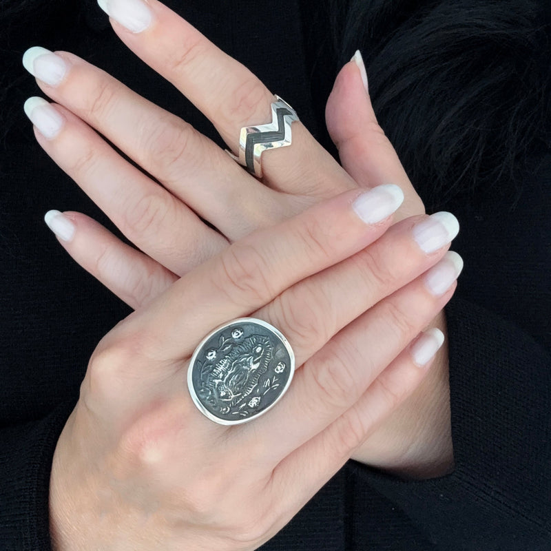  zigzag Taxco silver ring
