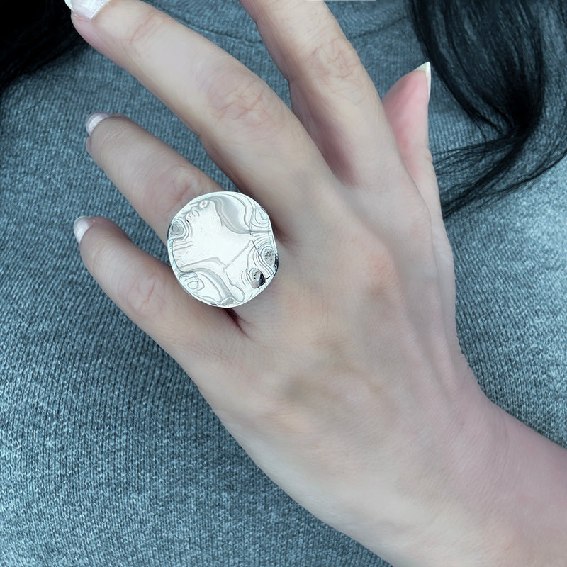 sculptural sterling silver ring