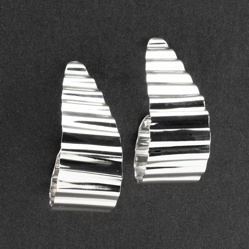 Ripple Effect Large Silver Hoop Earrings
