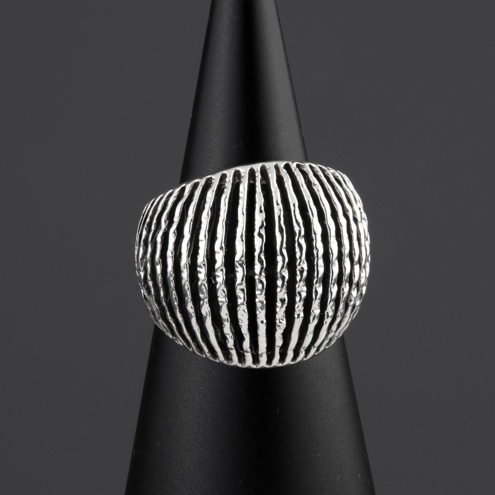 ripple sterling silver dome ring