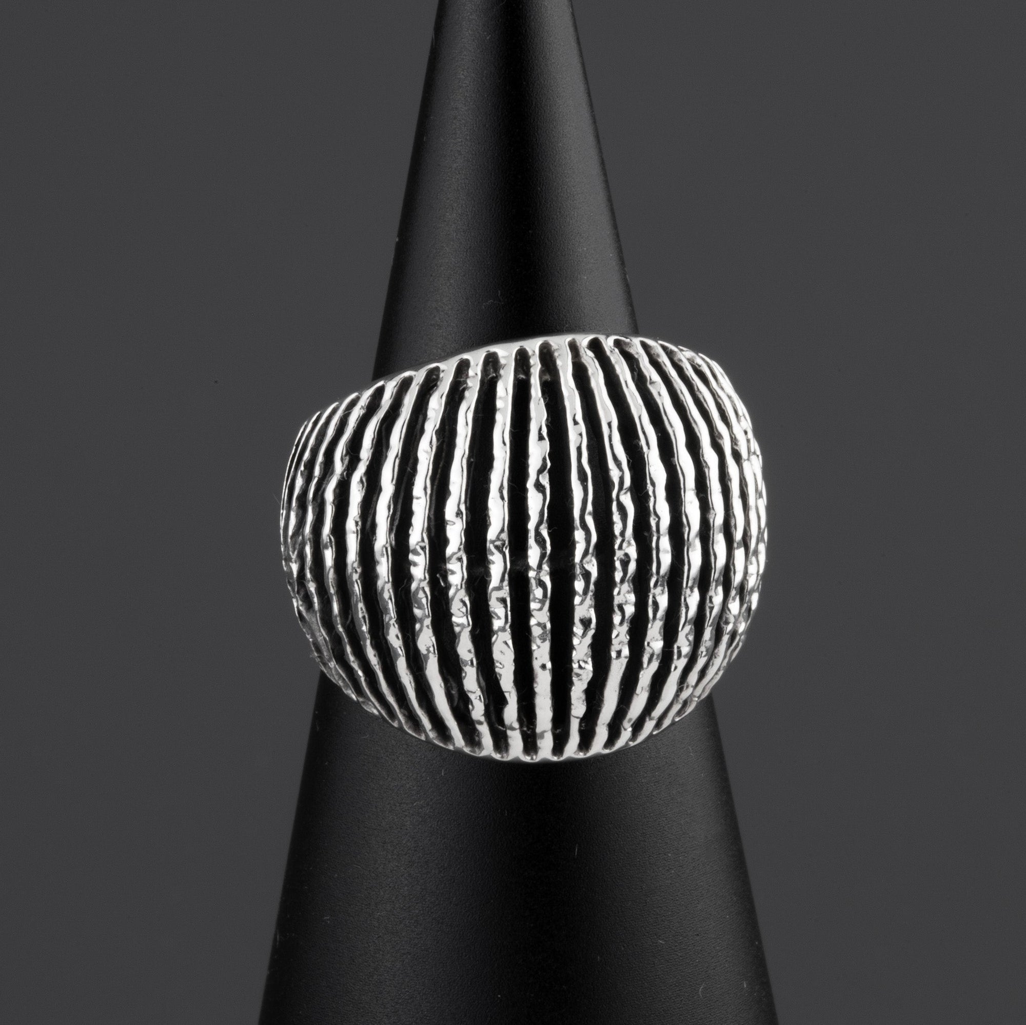 ripple sterling silver dome ring