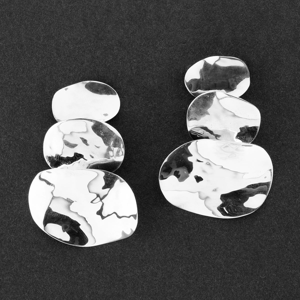 ripple trio sterling silver statment earrings