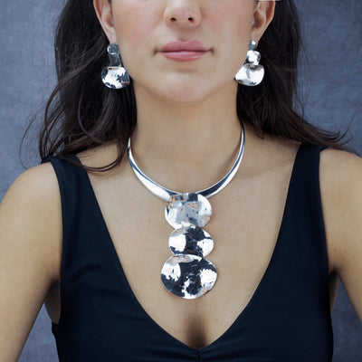 Ripple Trio Sterling Silver Statement Earrings