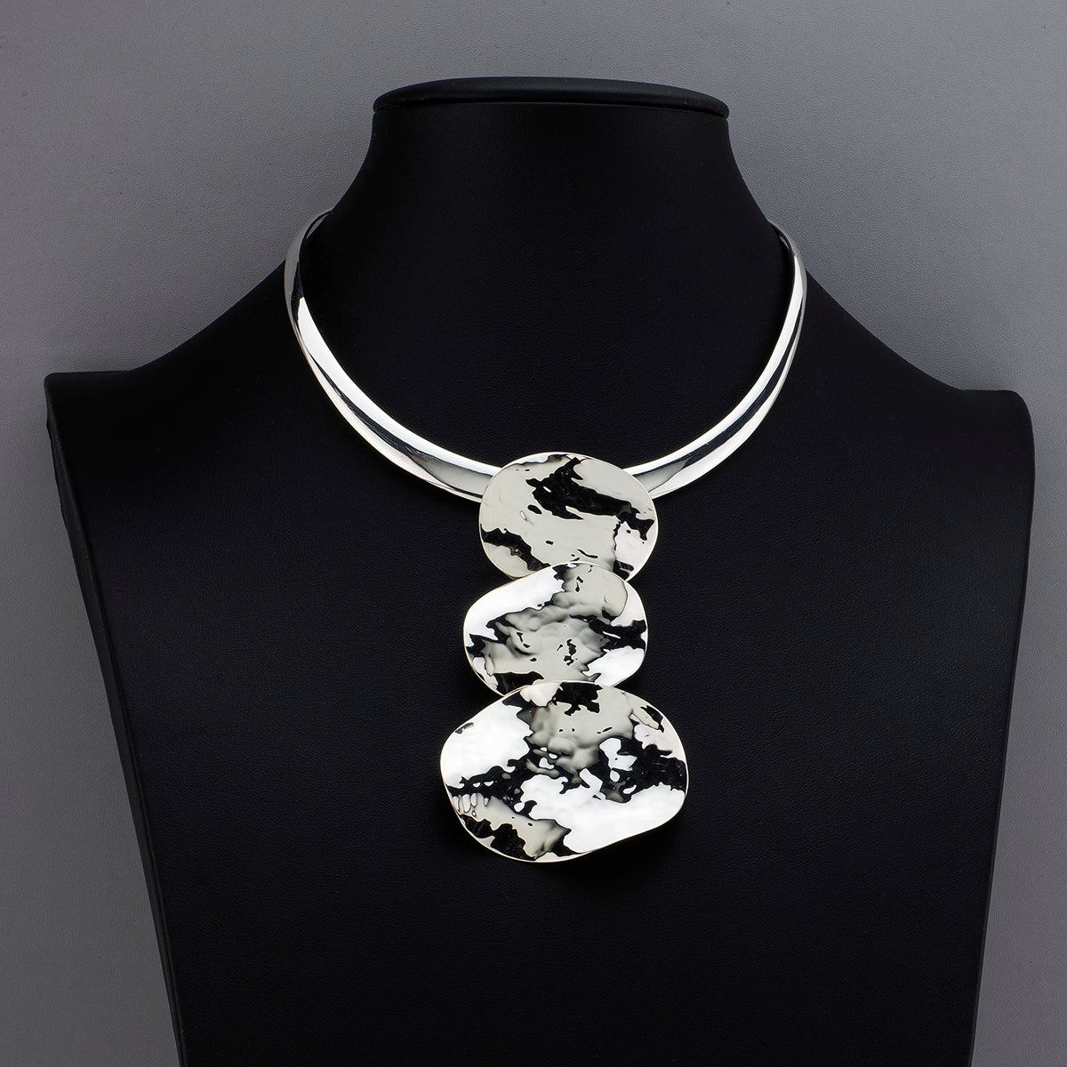 ripple trio large sterling silver pendant 