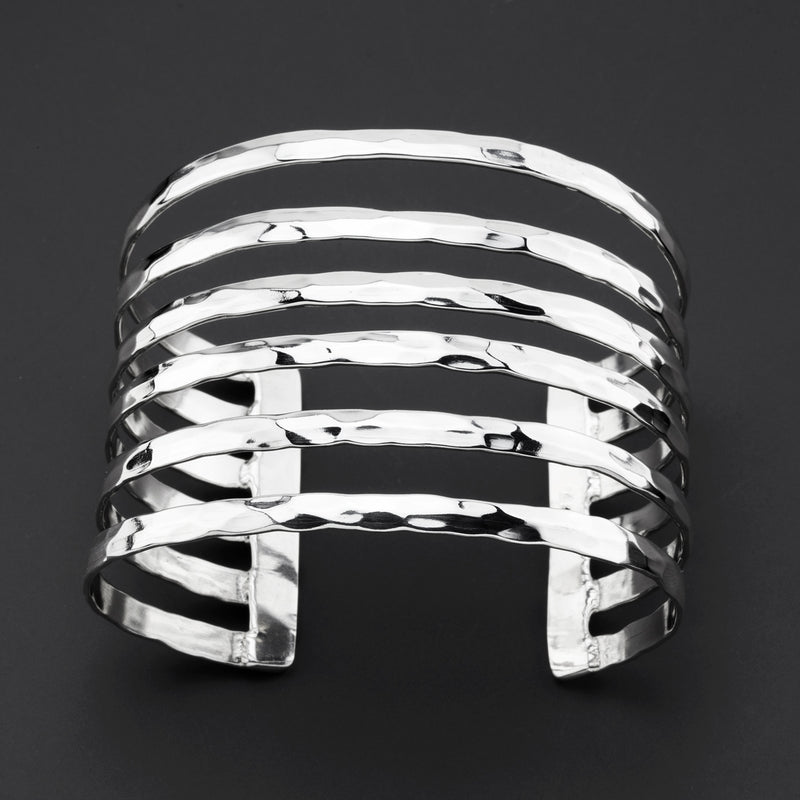 riptide wide sterling silver cuff bracelet