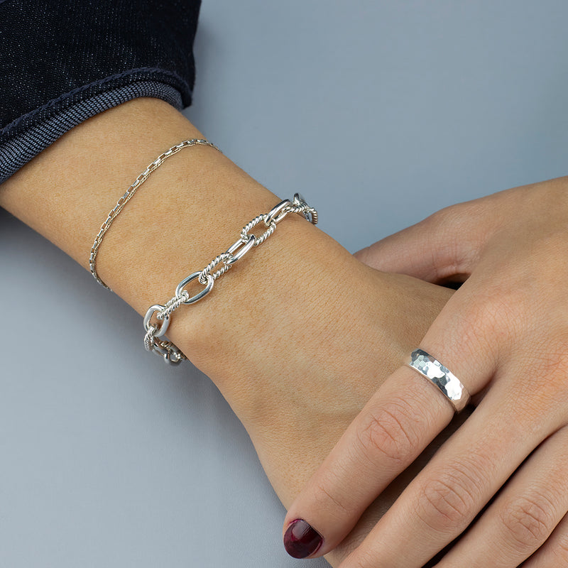 high tide sterling silver link bracelet