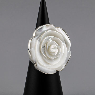 rosa blanca mother of pearl ring