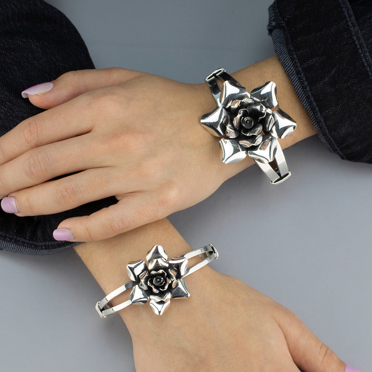 La Rosa Mexican Silver Cuff Bracelet - Reveka Rose