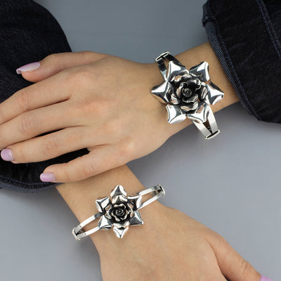 La Rosa Mexican Silver Cuff Bracelet