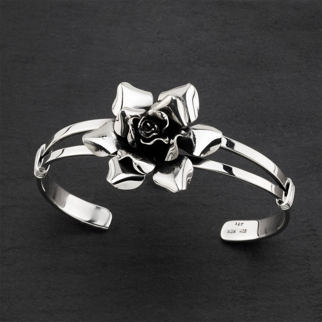 La Rosa Mexican Silver Cuff Bracelet