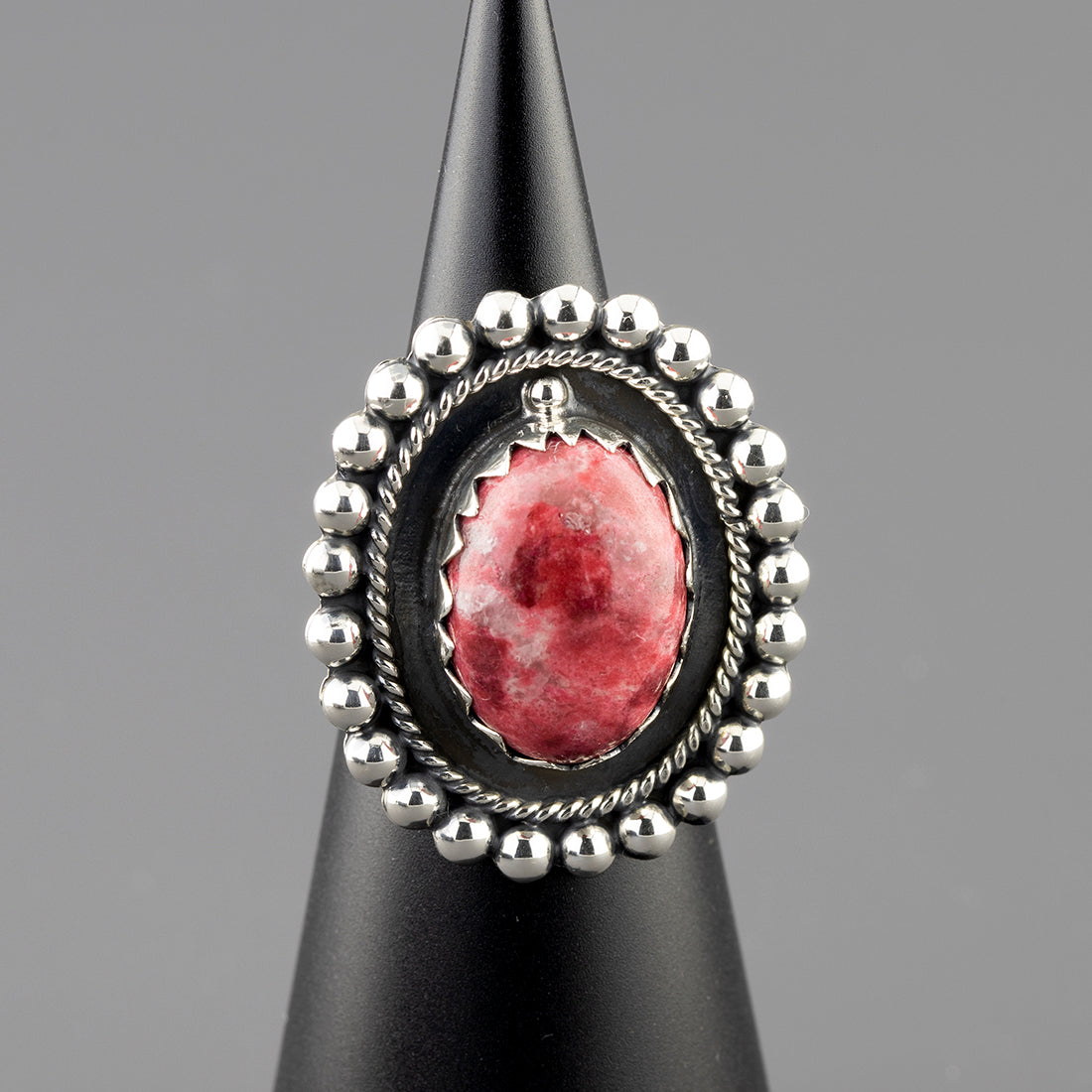 rosalia heart thulite silver ring