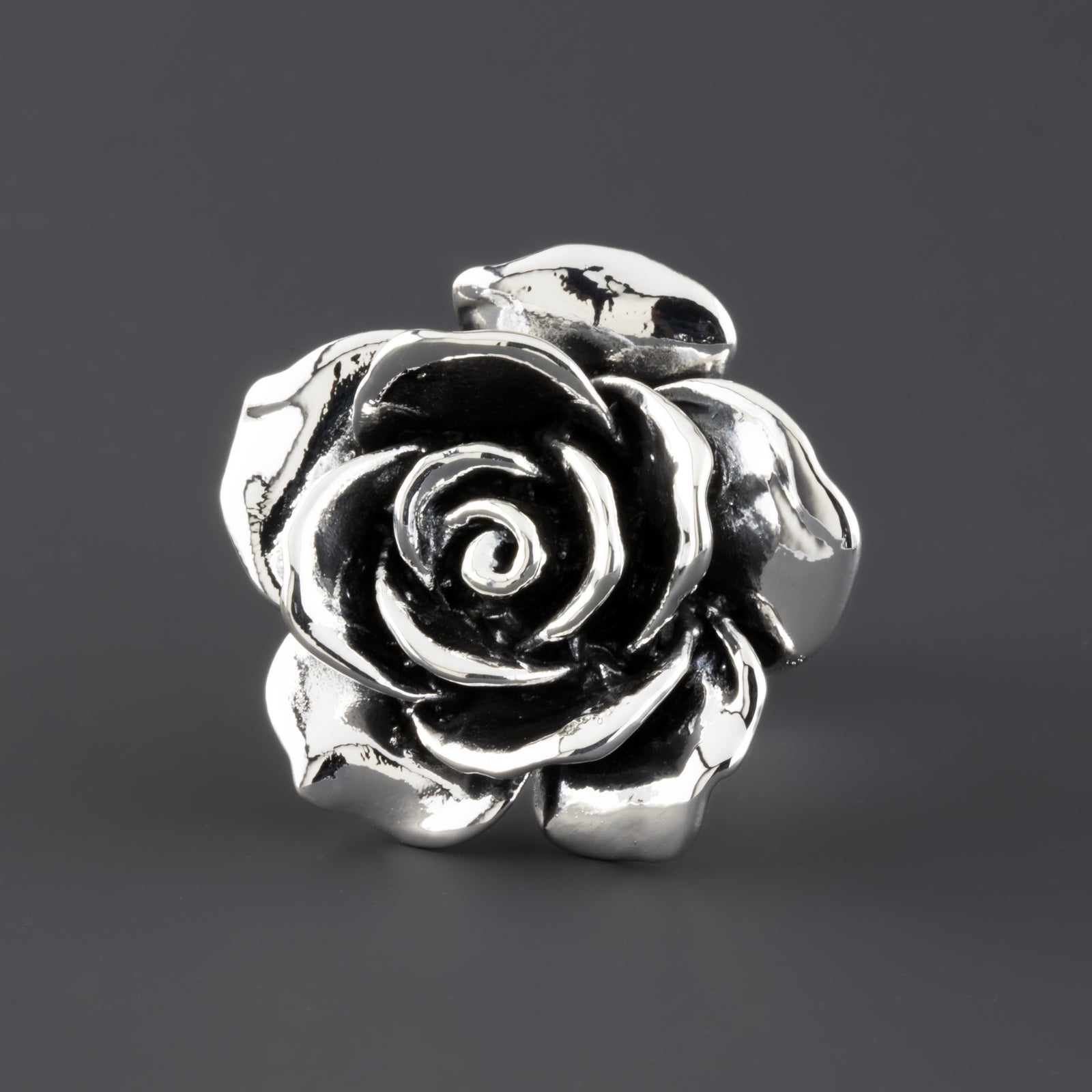 rose electroformed silver ring