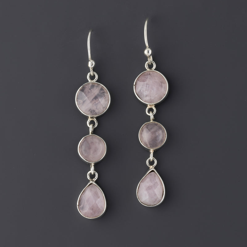 Rose Quartz Dangle Earrings