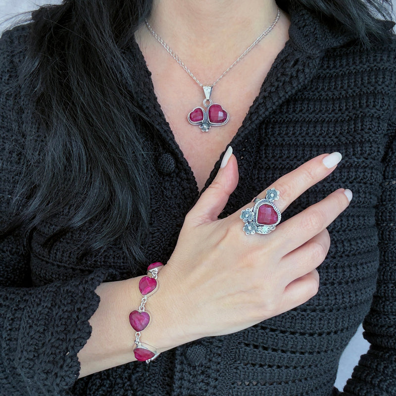 Queen of Hearts Ruby Bracelet