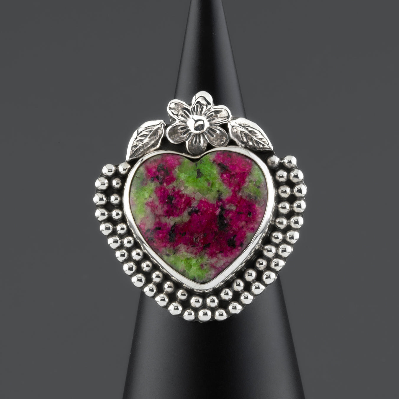 ruby zoisite heart ring
