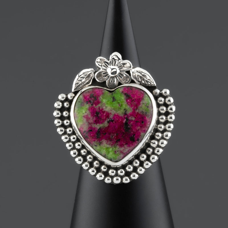 ruby zoisite heart ring