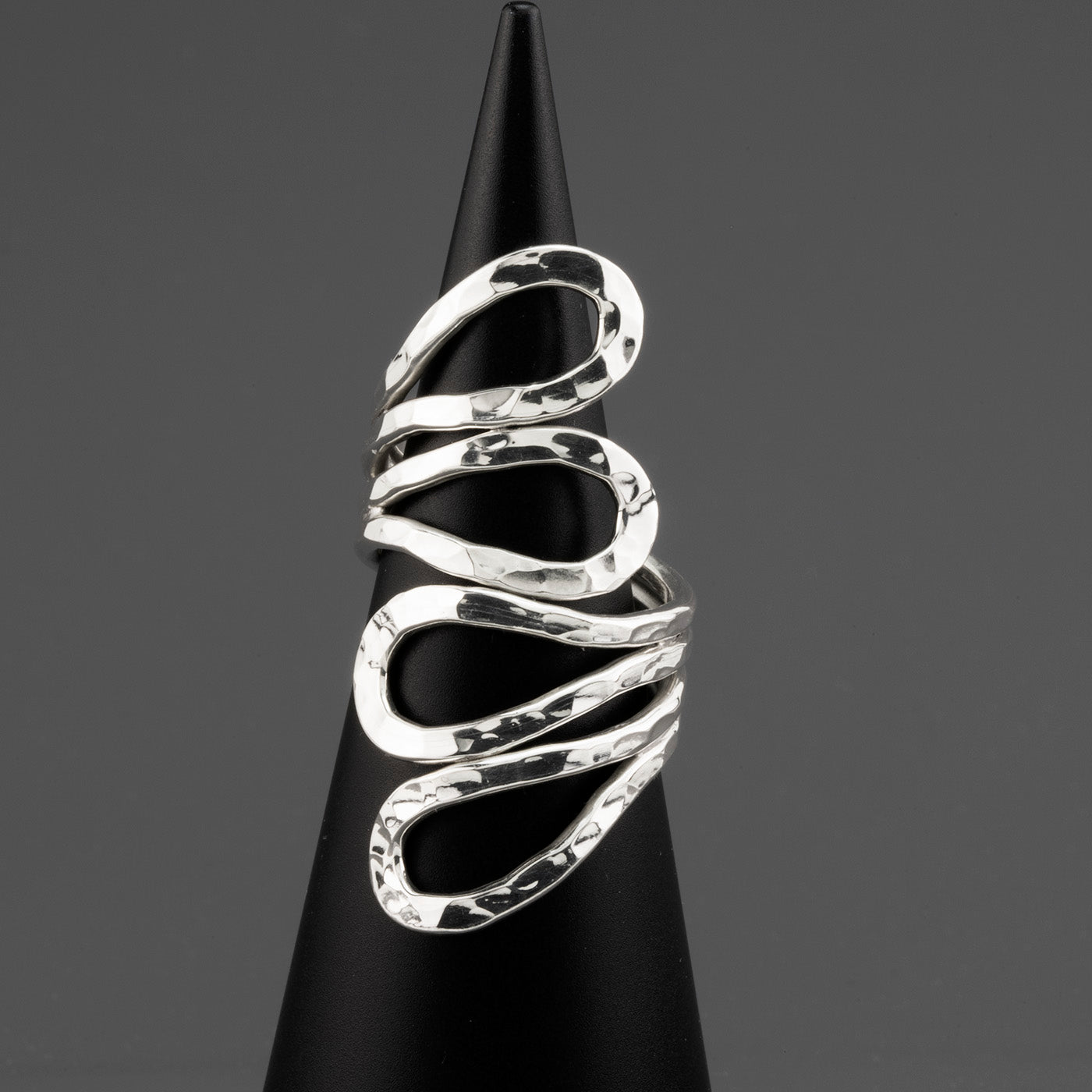 runway flow sterling silver statement ring