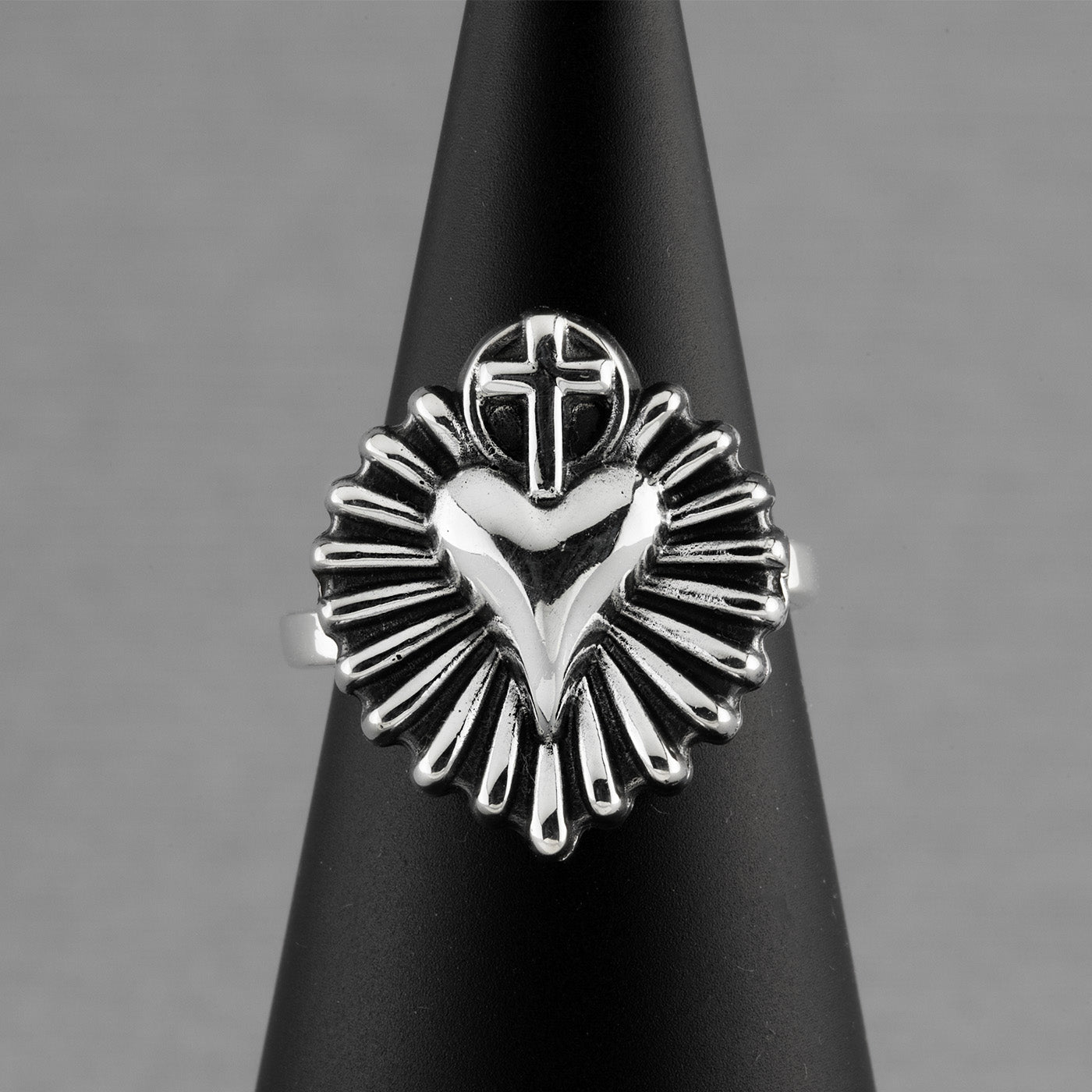 sacred corazon Taxco silver ring