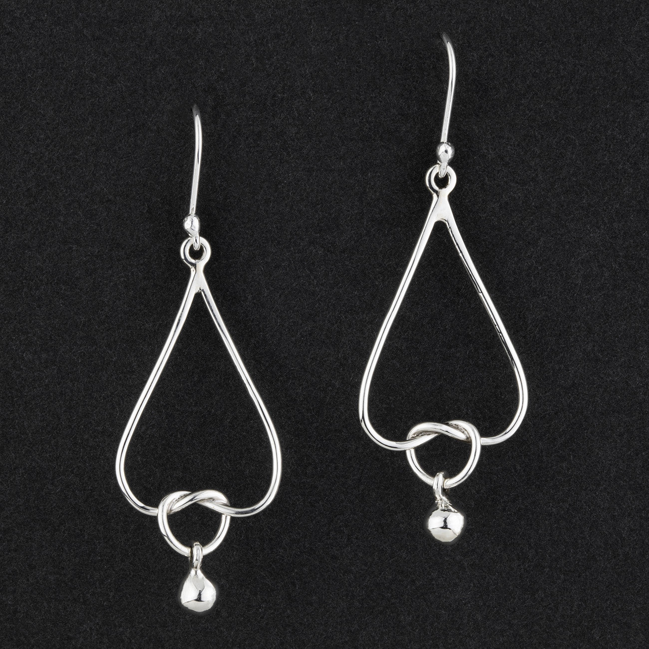 sacred knot sterling silver dangle earrings