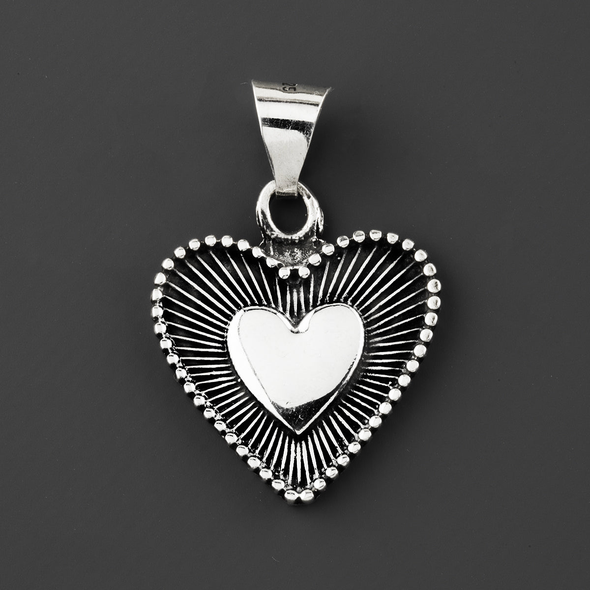 Sacred Spark Mexican Silver Heart Pendant - Reveka Rose
