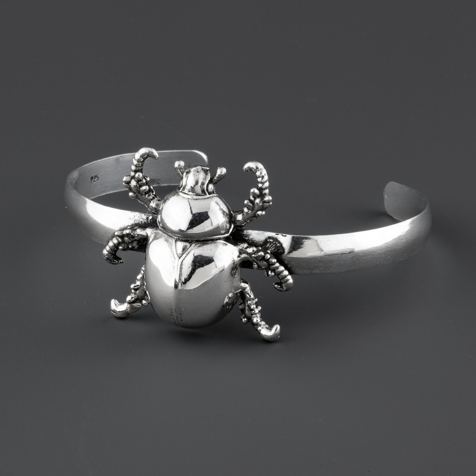 scarab sterling silver cuff bracelet